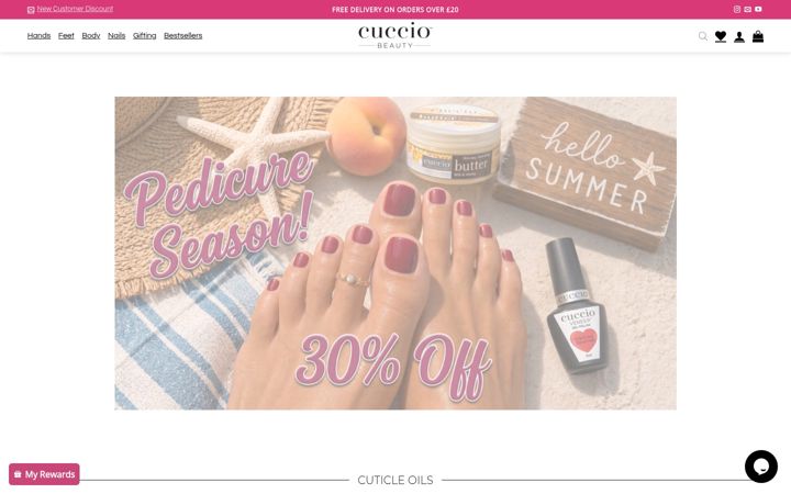 Skærmbillede af cucciobeauty.co.uk