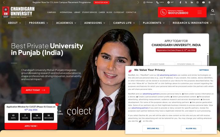 Screenshot of cuchd.in