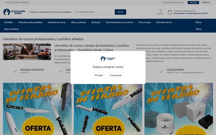 Screenshot of cuchilleria-senda.es