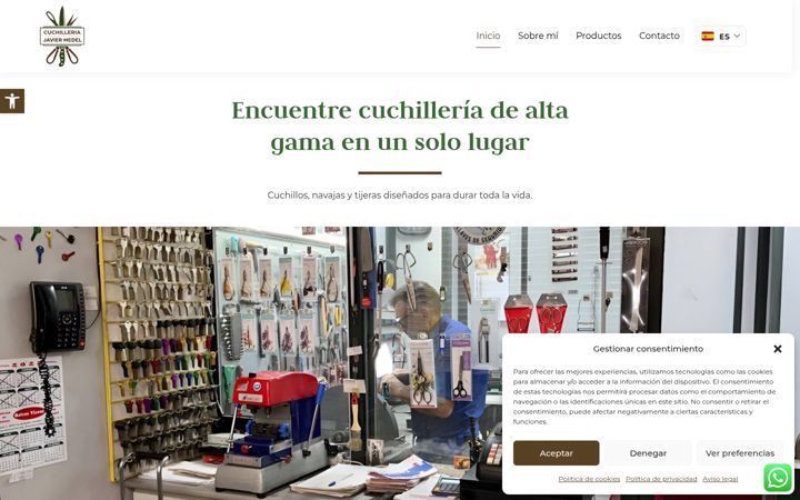 Screenshot of cuchilleriajaviermedel.com