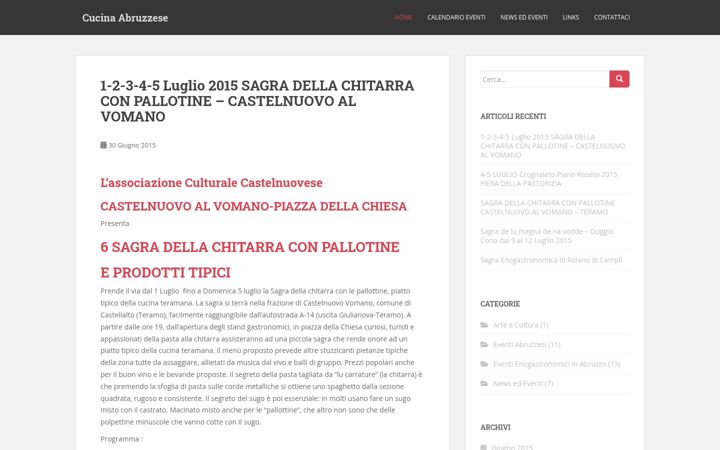 Screenshot of cucinaabruzzese.it