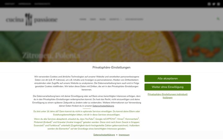Screenshot of cucinaepassione.de