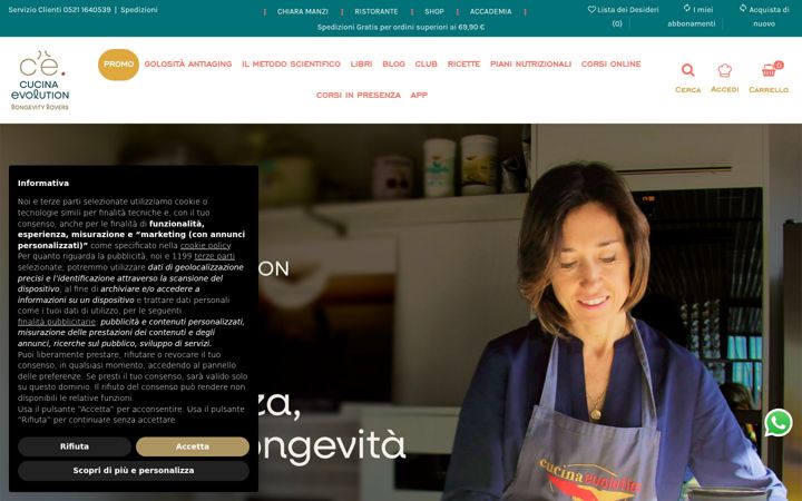 Screenshot of cucinaevolution.it