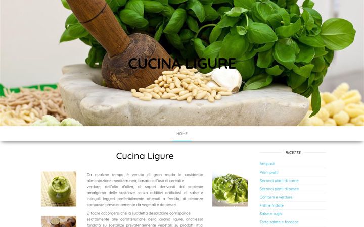 Screenshot of cucinaligure.info
