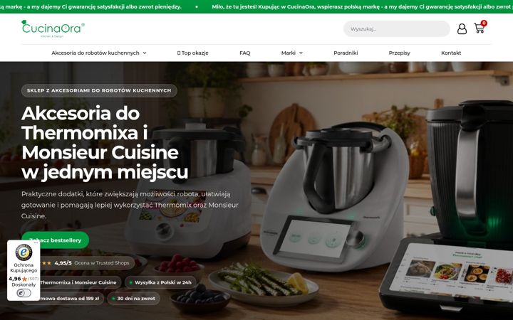 Screenshot of cucinaora.com
