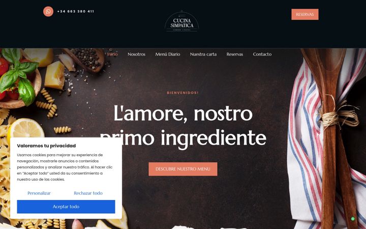 Skærmbillede af cucinasimpaticamadrid.es