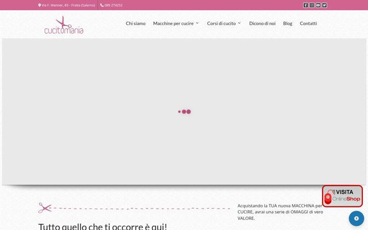 Kuvakaappaus sivustosta cucitomania.it