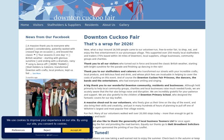 Screenshot of cuckoofair.co.uk