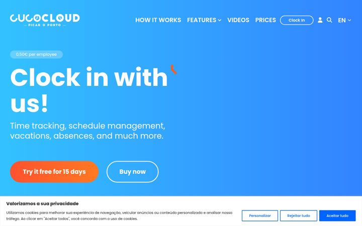 Screenshot of cucocloud.pt