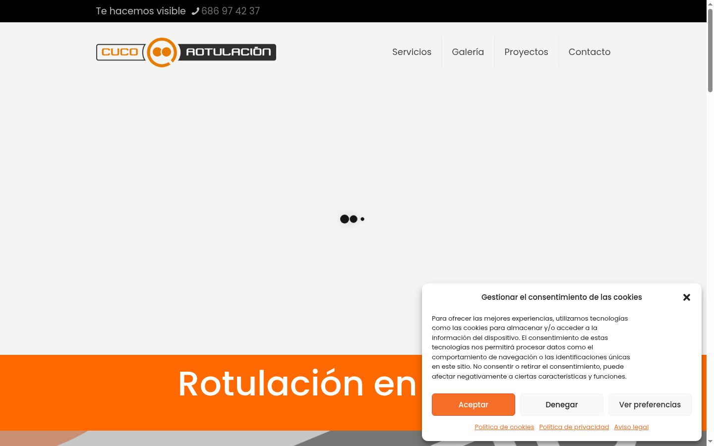 Capture d'écran de la bannière de consentement affichée avant toute interaction