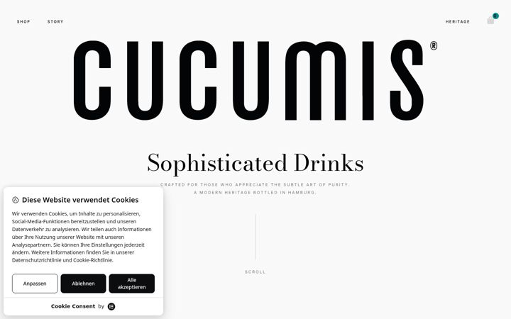 Screenshot of cucumisdrinks.com