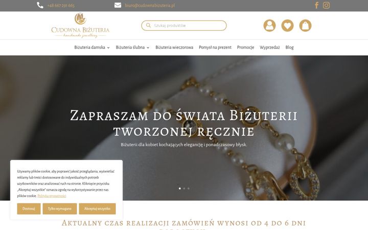 Zrzut ekranu cudownabizuteria.pl