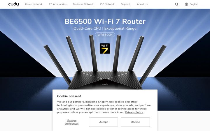 Screenshot of cudy.com