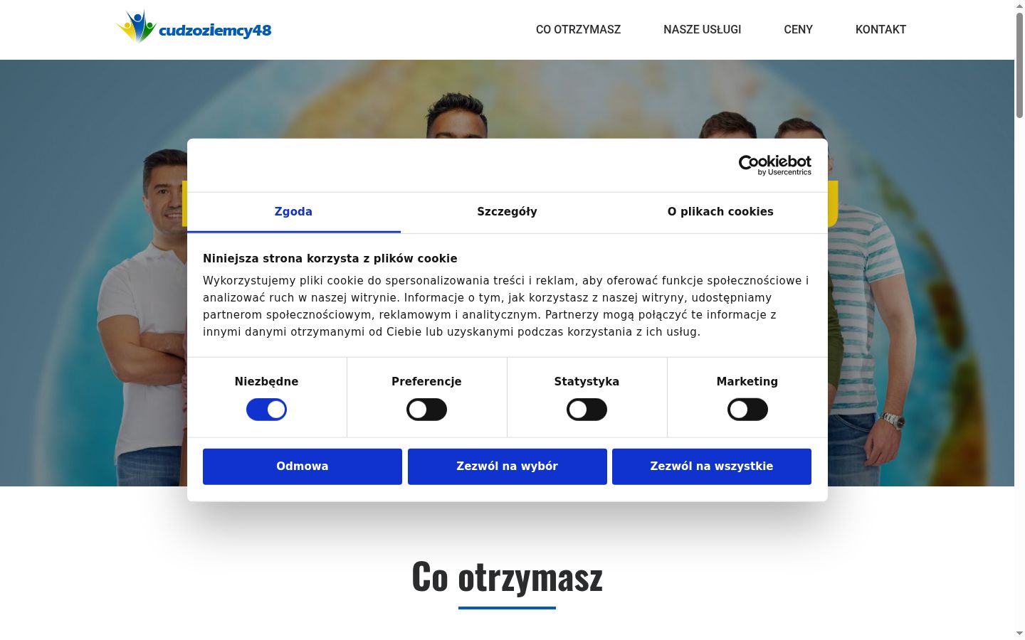 Screenshot tal-banner tal-kunsens muri qabel kwalunkwe interazzjoni