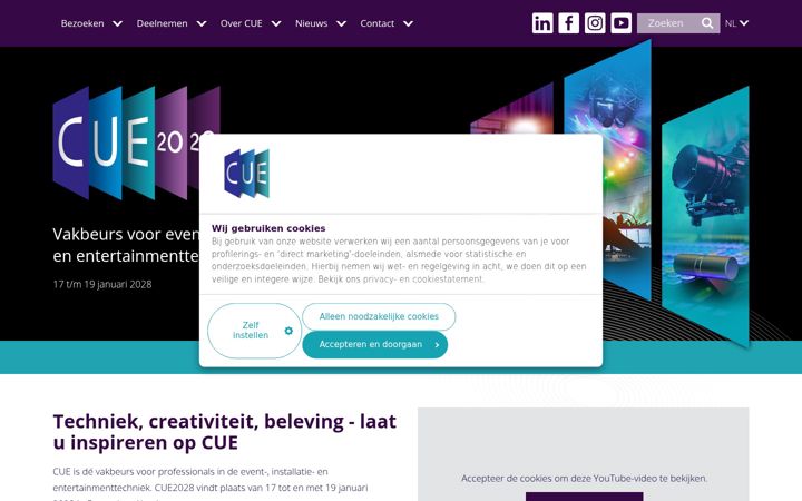 Screenshot of cue.nl