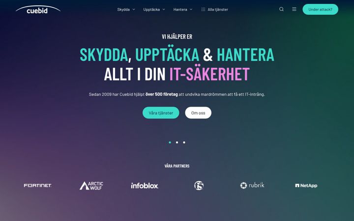 Screenshot of cuebid.se