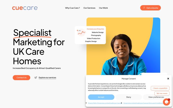 Skærmbillede af cuecare.co.uk