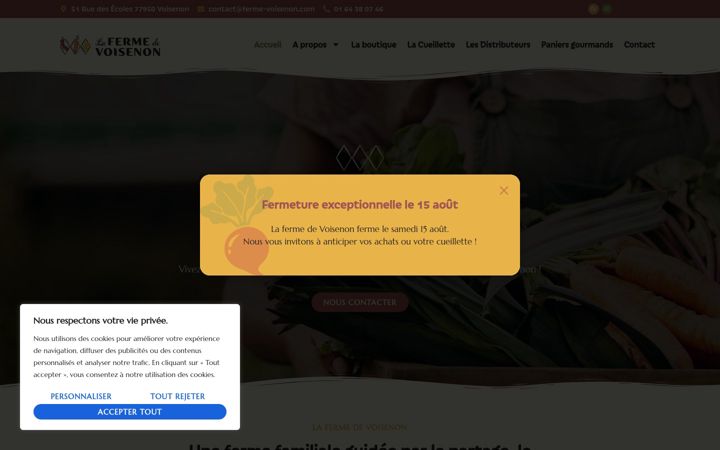 Captura de ecrã de cueillette-de-voisenon77.fr