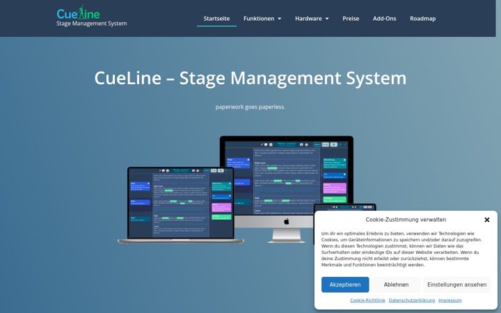 Screenshot of cueline.de
