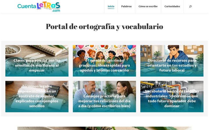 Screenshot of cuentaletras.com