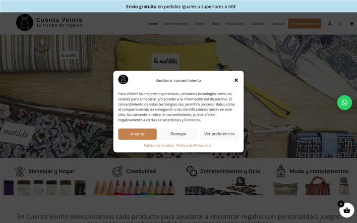 Screenshot of cuentaveinte.es