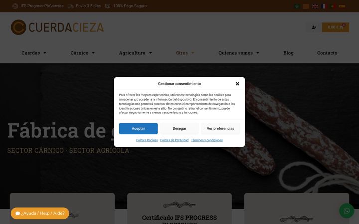 Screenshot of cuerdacieza.com