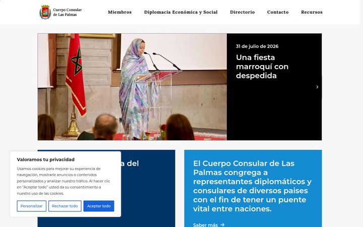 Screenshot of cuerpoconsulardelaspalmas.es