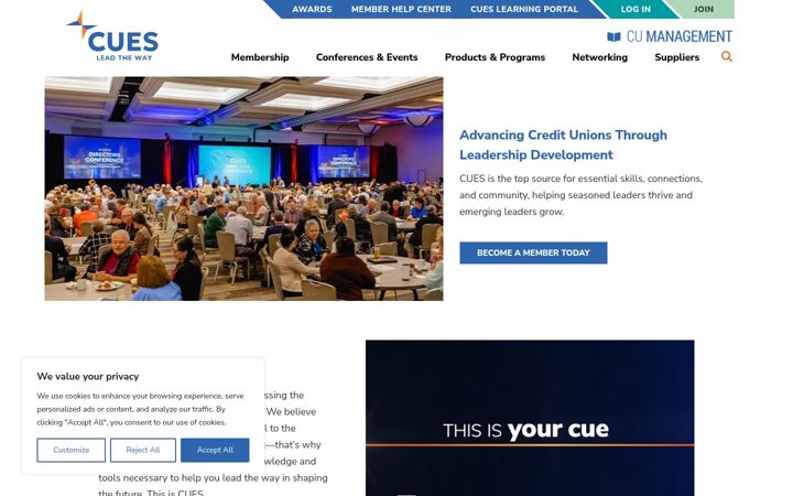 Screenshot of cues.org