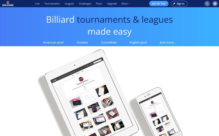 Screenshot of cuescore.com