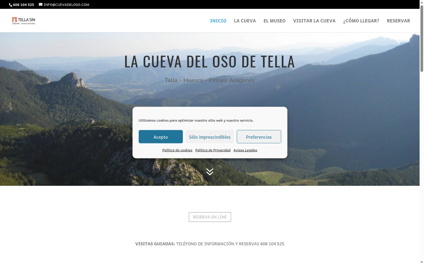 Screenshot del banner di consenso mostrato prima di qualsiasi interazione