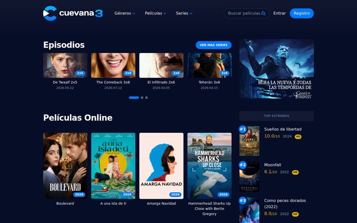 Screenshot of cuevana3.to