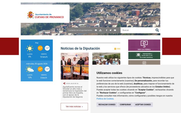 Screenshot of cuevasdeprovanco.es