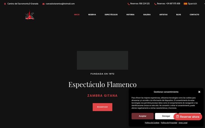 Screenshot of cuevaslostarantos.com