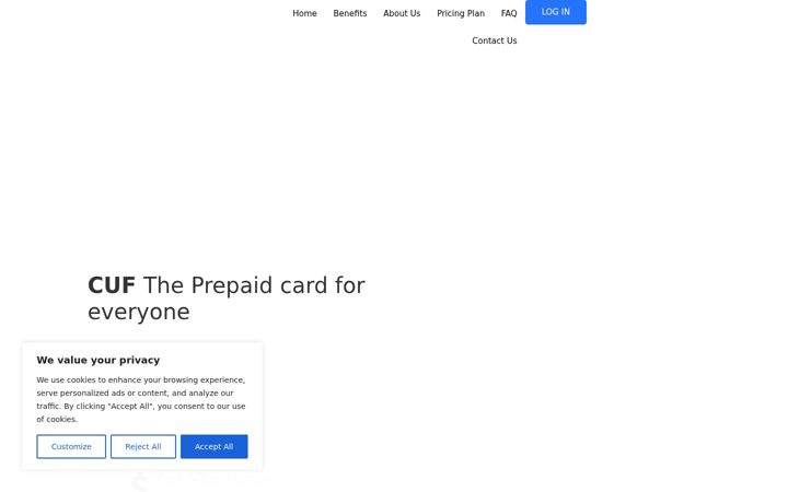 Screenshot of cufcard.com