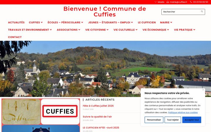 Screenshot of cuffies.fr