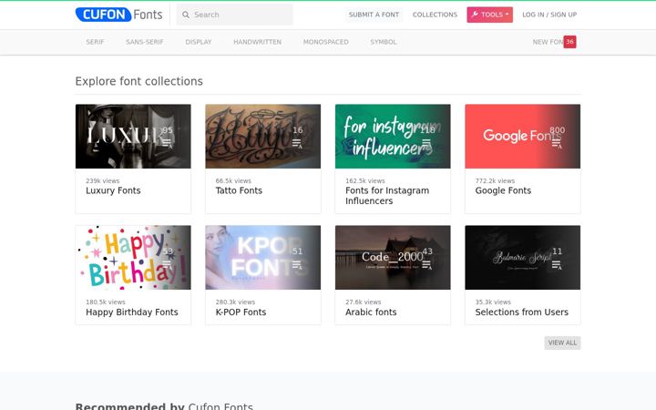 Screenshot of cufonfonts.com