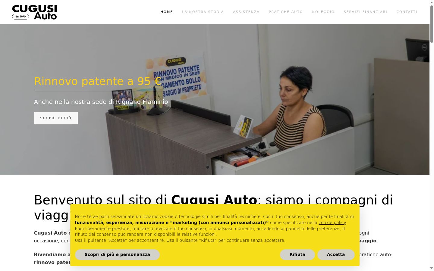 Captură de ecran a bannerului de consimțământ afișat înainte de orice interacțiune