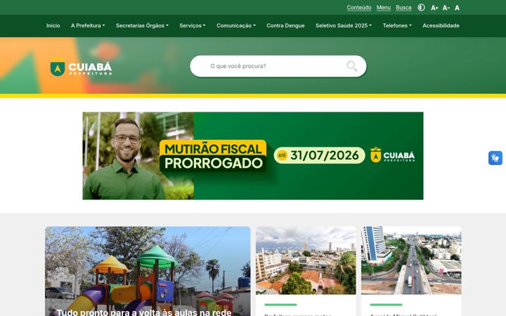 Screenshot of cuiaba.mt.gov.br