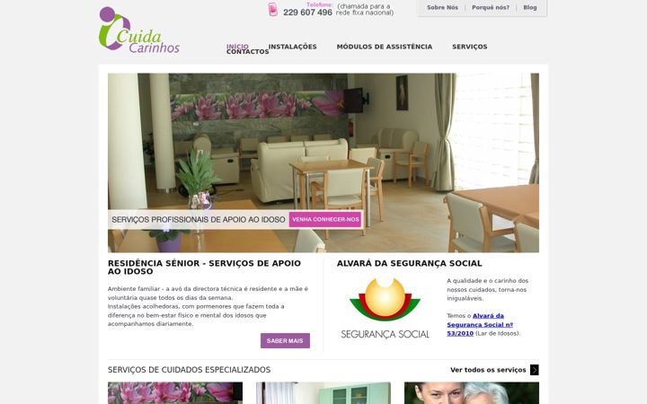 Screenshot of cuidacarinhos.pt