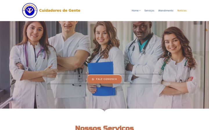 Snímek obrazovky cuidadoresdegente.com.br
