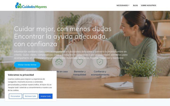 Captura de pantalla de cuidadosmayores.net