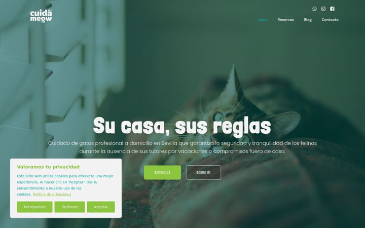 Screenshot of cuidameow.es