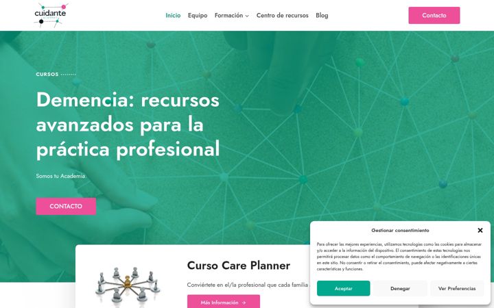 Screenshot of cuidanteacademy.com