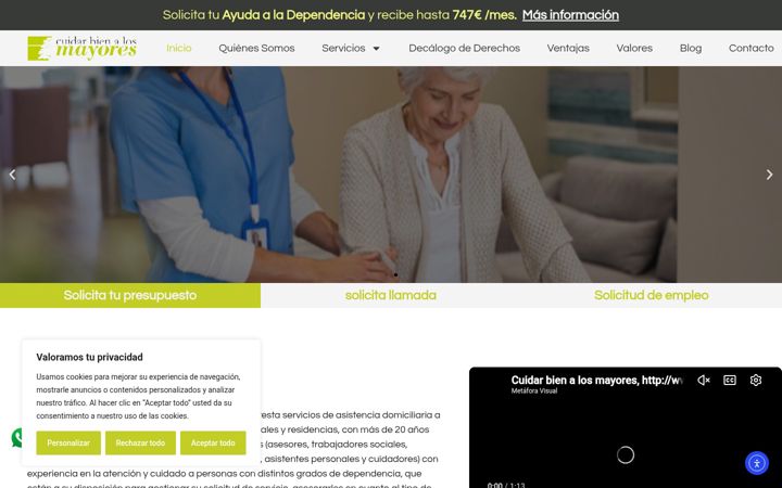 Screenshot of cuidarbienmayores.com
