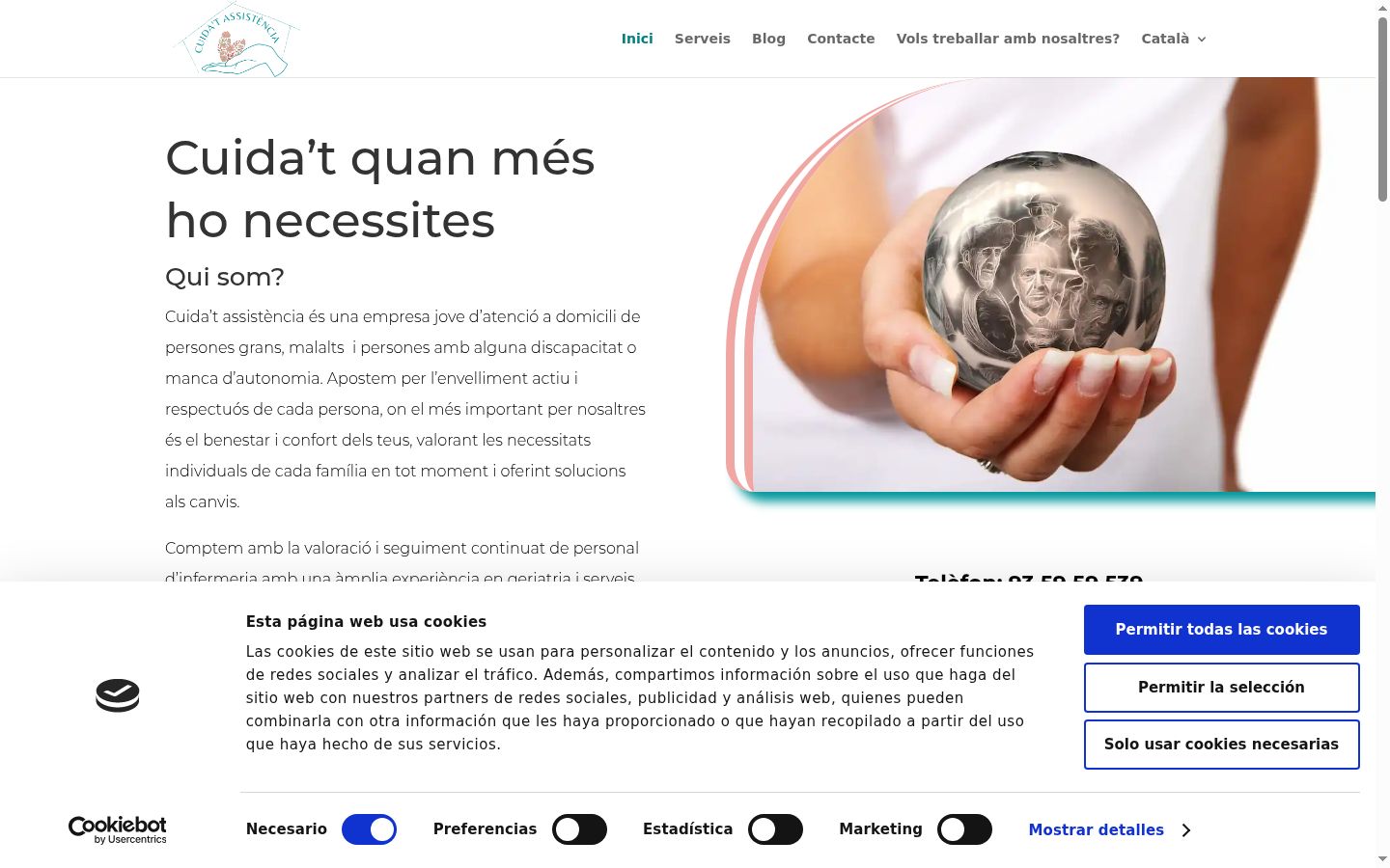 Screenshot of the consent banner shown before any interaction