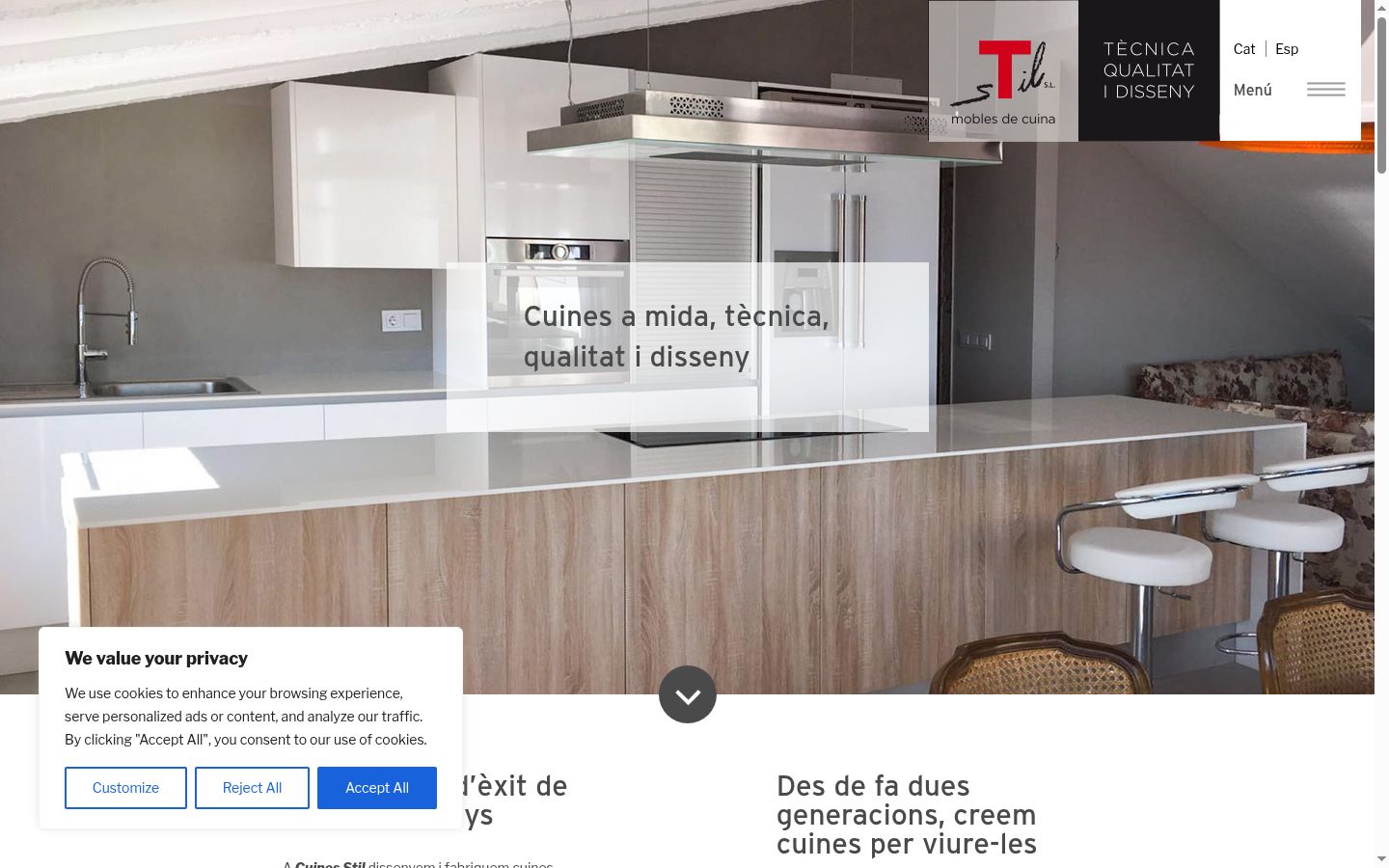 Captura de pantalla del banner de consentimiento mostrado antes de cualquier interacción
