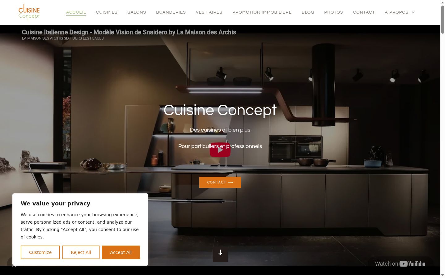 Capture d'écran de la bannière de consentement affichée avant toute interaction