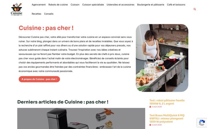 Ekrano kopija cuisine-pas-cher.fr