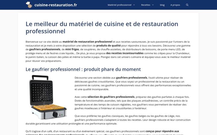 Screenshot of cuisine-restauration.fr