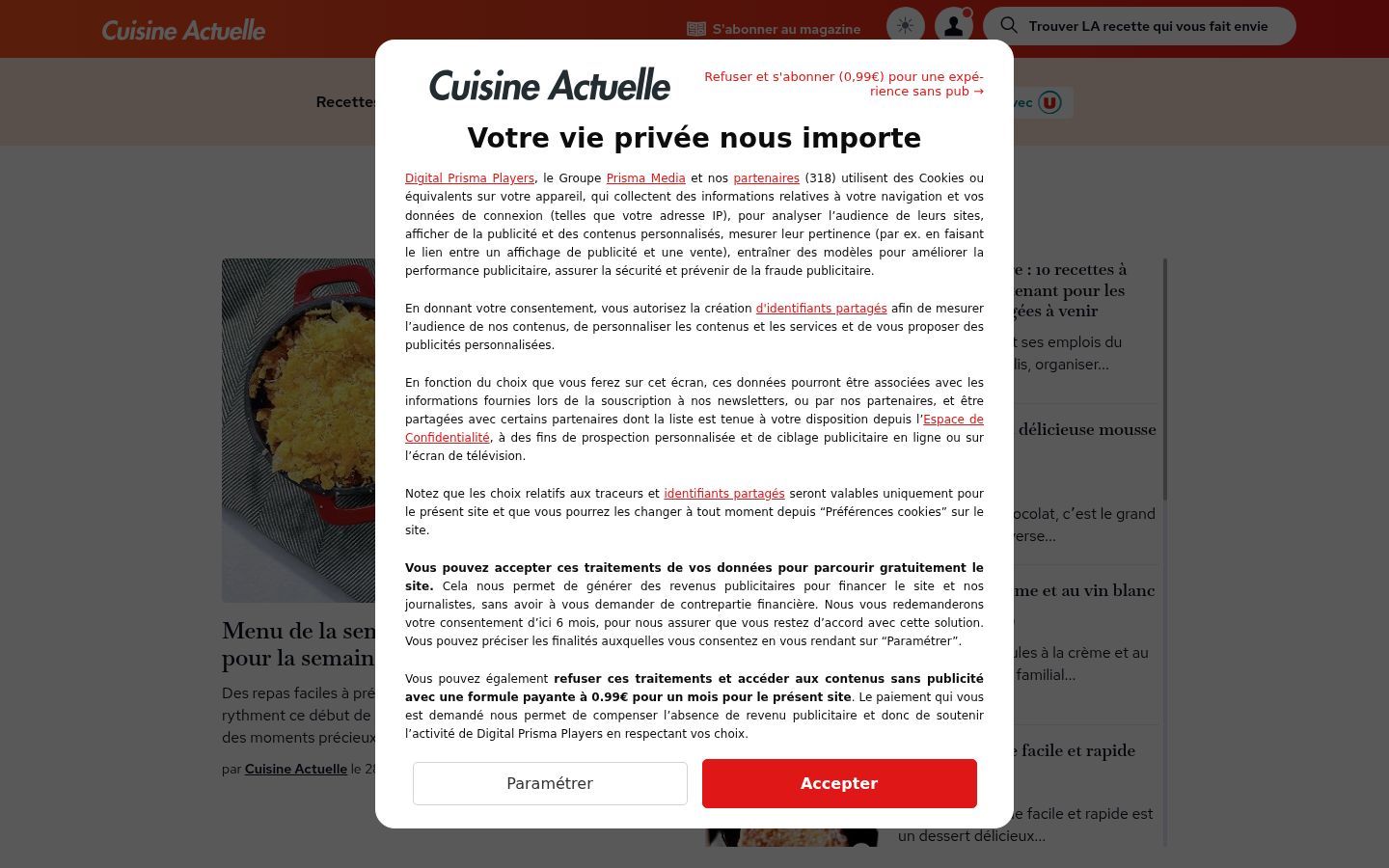 Captură de ecran a bannerului de consimțământ afișat înainte de orice interacțiune